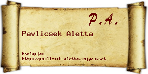 Pavlicsek Aletta névjegykártya